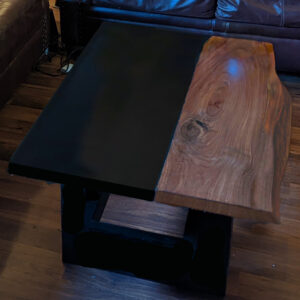 Live Edge Black Walnut and Black Concrete Coffee Table