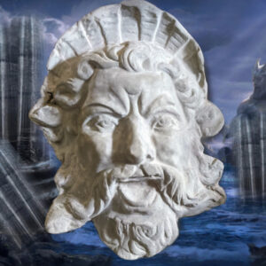 Concrete Poseidon Face Statue