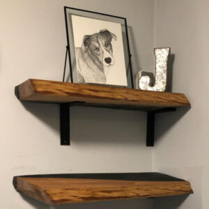 Red Oak and Black Concrete Shelf