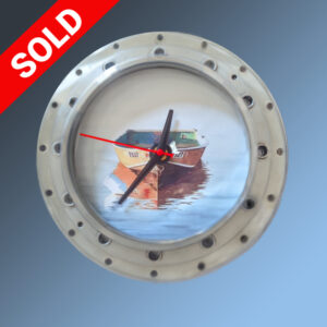 Stainless Clock - Single Rowboat