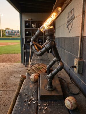 Industrial "Batter Up" Pipe Lamp with Dimmer
